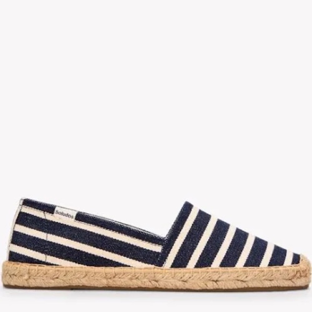 NEW Soludos The Original Striped Espadrilles Navy/Ivory Women’s Size 10-10.5